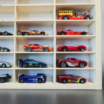 Houten speelgoedauto plank - perfect voor het organiseren van speelgoedauto's